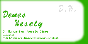 denes wesely business card